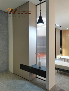 Gabinete de partición para el hogar de madera maciza, puertas opuestas, sala de estar, luz integrada montada en la pared, diseño moderno de lujo, resistente al agua - Product Image 4