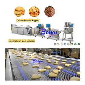 Baiyu Factory Wholesale High Efficiency Burger Patty Making Machine Chicken Nugget Forming Line Meat Processing Machinery