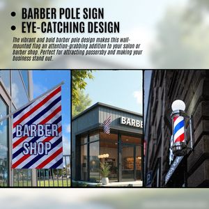 Drapeau <span class=keywords><strong>de</strong></span> Barbier Double Face Robuste à Fixation Murale pour Publicité Extérieure - Product Image 6