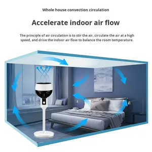 พัดลมหมุนเวียนอากาศเทอร์โบสองชั้นแบบเงียบพัดลมตั้งพื้นปรับแต่งรีโมทได้ - Product Image 4