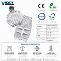 Setelan Hoodie Pria Ukuran Besar, Bahan Katun Tebal, Model Boxy, Bordir Custom, Tracksuit Olahraga Ukuran Besar