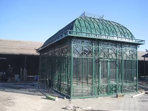 Gran jardín al aire libre casa verde antiguo personalizado Metal acero ornamental verde hierro forjado Gazebo para <span class=keywords><strong>la</strong></span> venta - Product Image 4