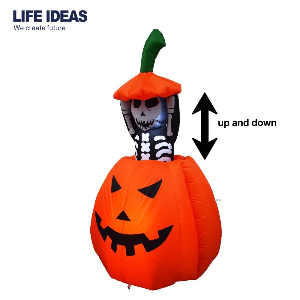 5FT Crâne Fantôme dans la Citrouille Halloween Gonflable