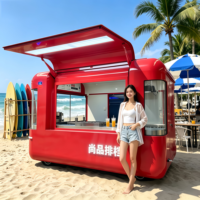Stand à limonade réaliste en acier inoxydable rouge pour la plage, la restauration rapide et l'extérieur