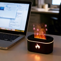 Diffuseur d'aromathérapie à flamme simulée USB, humidificateur silencieux automatique pour la maison et le bureau, capacité 0,5L, brume hydratante
