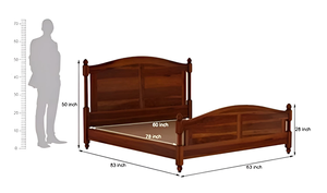 Cama Queen Size de Madera de Sheesham Gyano de Primera Calidad, sin Almacenamiento, Cama Doble de Madera, Mueble Resistente y Duradero, Elegante - Product Image 2