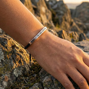 Bracelet en acier inoxydable Go2boho avec citation, bracelet en corde tressée, bracelet inspirant pour <span class=keywords><strong>homme</strong></span>, bijoux ajustables, <span class=keywords><strong>cadeau</strong></span> motivant - Product Image 4