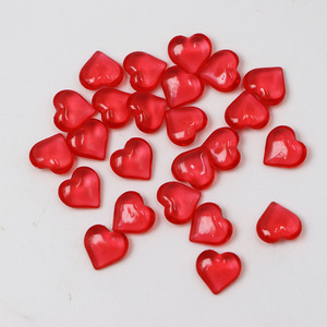 Charmes en lucite en forme de cœur lisses sans trous de 10*10*4 mm, couleur arc-en-ciel, décoratifs pour la fabrication de bijoux en DIY, accessoires, matériaux - Product Image 5