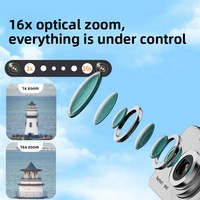 Appareil photo numérique CCD à objectif rétractable 4K HD, filtre et macro, effet beauté, compact pour les étudiants