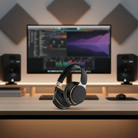 Headphone Nirkabel Over-Ear Terlaris Suara Stereo Bass Mendalam Dapat Dilipat Tahan Air IPX4 Headset Nirkabel untuk Ponsel