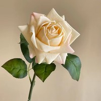 Hochwertige, realistische, weiche Seidenrosen – eleganter, taufrischer Einzelzweig-Bouquet für Hochzeiten, Ostern, Heimdekoration und Fotografie