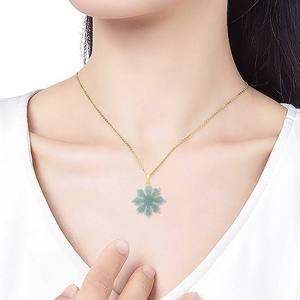 จี้หยกธรรมชาติฟิลิปปินส์ลายดอกทานตะวันประดับเงินแท้ S925 สำหรับผู้หญิง พร้อมใบรับรอง D366 - Product Image 4