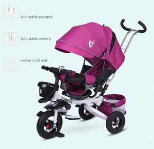 Approvisionnement d'usine Parasol Enfants Poussette 1-6 Ans Enfants Scooter 3 Roues Enfants Vélo Bébé Tricycle Siège Pivotant Demi Inclinable - Product Image 2