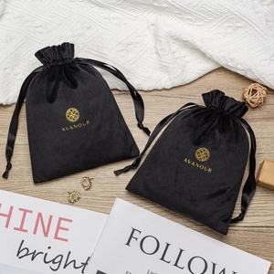 Üretici toptan büzme ipli kadife çanta, high end, altın damgalama logolu güzel kadife depolama toz torbası - Product Image 3