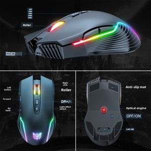 Ratón Inalámbrico para Juegos <span class=keywords><strong>CW905</strong></span> 2.4G, Recargable por USB, RGB Brillante, Mecánico, 7 Botones, para Esports - Product Image 2