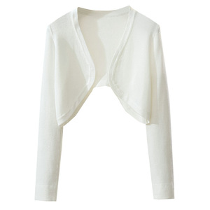 Fitspi Women French Style Knit Cardigan Short Cropped <strong>Bolero</strong> <strong>Shrug</strong> Summer Sun Protection Thin Knitted Shawl Top <strong>for</strong> Slip <strong>Dress</strong> - Product Image 6