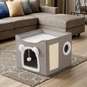 سرير حيوانات أليفة عصري قابل للتخصيص متعدد الألوان قابل للطي مرتين صديق للبيئة بلون واحد - Product Image 5