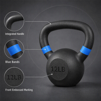 Kettlebell de musculation à domicile en fonte, noir mat, à base plate, avec poignée large, codée par couleur, en gros, de 4 à 28 kg, en lots de 2 kg
