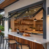 Ventana Plegable Vertical Moderna con Parte Superior de Aluminio, Herrajes de Acero Inoxidable, Doble Acristalamiento, Insonorizada, para Balcón de Hotel o Cocina