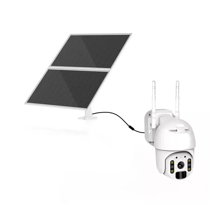 Exterieur güneş enerjili kamera IP66 su geçirmez 1080P PIR algılama renk gece görüş 20w PTZ kablosuz Video gözetim CCTV