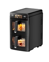 Nouvelle Friteuse à Air Chaud 10L Électronique à Double Tiroir avec Écran Tactile, 110V-240V, Protection Automatique Indépendante contre les Panne de Courant, Vente Chaude Mondiale
