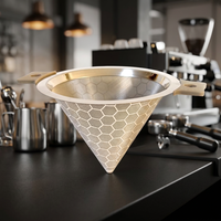 Filtre à café artisanal en acier inoxydable réutilisable à double couche, sans papier, pour café