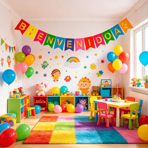 Ghirlanda di benvenuto con lettere multicolori oro, 13 pezzi, striscione per feste da 4 m - Product Image 6