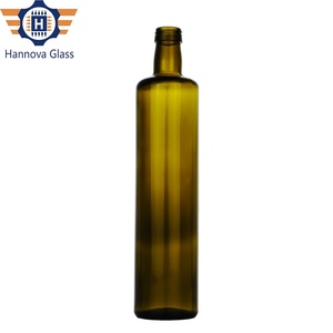 Rifornito di 25.36 once lungo collo sicuro vuoto rotondo 0,75 l aceto bottiglia da 750ml verde olio d'oliva bottiglia di vetro con tappo a spirale - Product Image 1