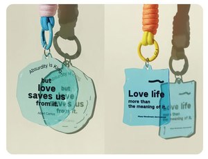 QY Custom Printed Acrylic Keychain Color Braided Hand <b>Lanyard</b> Inspirational Literary Bag Charm Wholesale Gift - Product Image 6