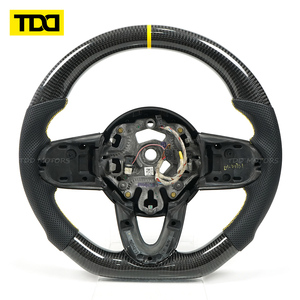 Volant en fibre de carbone TDD compatible avec Mini Cooper avec marqueur central jaune, personnalisation disponible - Product Image 1