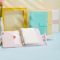 Carnet à feuilles mobiles en cuir PU souple de couleur macaron minimaliste A5 A6