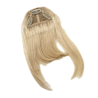 Frange droite naturelle à clipser en cheveux humains européens 100 % Remy pour femmes, idéale pour le coiffage quotidien