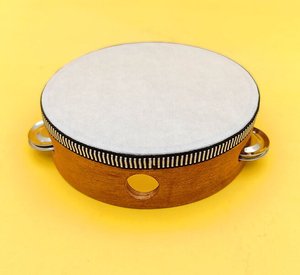 Tambourin à main en bois de noyer de 10 pouces, couleur bois, pour église, mariage, fête, danse - Vente en gros - Product Image 3