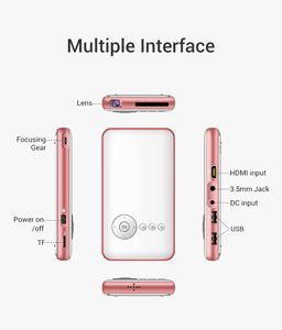 Proyector DLP Super Delgado Ultrafino de 17.5 mm y 218 g, Ligero, con Batería Integrada de 5000 mAh, para Ver Películas Antes de Dormir - Product Image 4