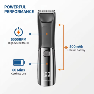 Afeitadora Eléctrica 2 en 1 OEM para Hombre, Recargable e Inalámbrica, para Zona Íntima y Corporal, Resistente al Agua, con Pantalla LED y 60 Minutos de Autonomía - Product Image 4