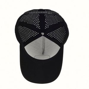 Wholesale Custom Unstructured 5 Panel <b>Frame</b> Baseball Cap Laser Cut Hole Rubber PVC Logo Common Adjustable Professional OEM - Product Image 6