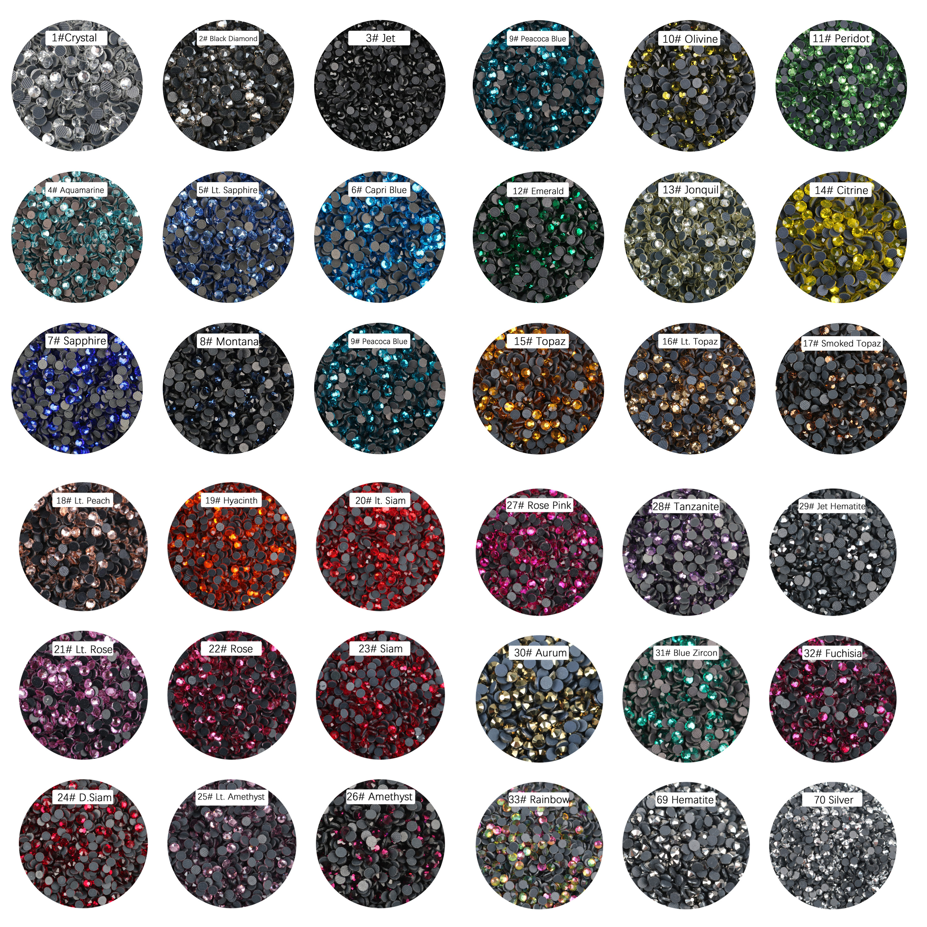 Strass Hotfix Dos Plat - Cristaux & Pierres à Fixer Au Fer - Sans Plomb Ni Nickel - Pour Customisation