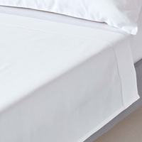 Ensemble de draps en polyester blanc tissé 3 pièces 200TC, couleur unie, microfibre, drap plat avec 2 taies d'oreiller pour hôtel et usage domestique