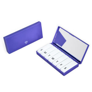 Không có bpahot bán biểu tượng tùy chỉnh du lịch di động thuốc Organizer 4x7 ngày một tuần nhựa Pill Box với gương - Product Image 6