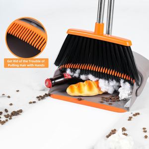 Juego de Escoba y Recogedor Mágico Multifuncional, Palo de Escoba de Acero Inoxidable, Cabezal de PET para Limpieza de Mascotas y Baños - Product Image 2