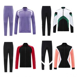 Conjunto de Chaqueta y Pantalones Deportivos Madrid en Oferta, Cuello Alto Elástico con Cremallera Completa para Correr en Invierno y Entrenamiento de Fútbol - Product Image 3
