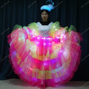 Robe de <span class=keywords><strong>Samba</strong></span> en Tulle Lumineux à Volants pour Carnaval Brésilien, Défilé, Festival, Spectacle Scénique, Soirée en Boîte de Nuit, Performance de Danse - Product Image 3