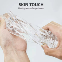 Godet Masturbateur Masculin Doux Effet Vagin Transparent Double Vibration Télécommande Sans Fil Exercice d'Endurance Vacuum PocketCup