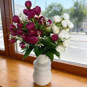 Flor Artificial de Alta Calidad con 9 Cabezas de Capullo de Té, 45cm, con Base de Tela, Color Personalizado, Estilo Moderno, Decoración de Boda Hecha a Mano - Product Image 5