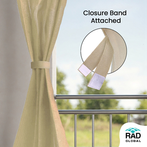 2in1 Waterproof Outdoor Curtain 260 GSM Ivory Glow with Elegant Neutral Tones for Soft Outdoor Privacy <b>Light</b> Filtering For Sale - Product Image 6