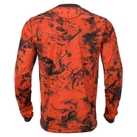 Vêtement de chasse pour homme de haute qualité sur mesure en gros, jersey 100% polyester, séchage rapide, sublimation, manches longues, chemise de chasse orange