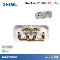 Connecteur de bande de prise à 2 voies Style Israël OEM Accessoires en métal de prise de courant Pièce en laiton Pièce d'estampage électrique