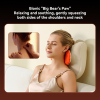 Nouveau design Masseur de dos et de cou à massage chauffant par pétrissage, avec mains relaxantes de type humain, masseur de taille en forme de patte de chat