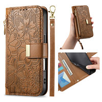 Sac de pochette pour étui de carte de crédit de haute qualité pour Samsung Galaxy A05/A05S/A15/A25/A35/A55/A56 style feuille avec longue sangle