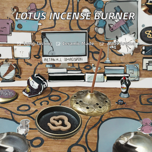 Quemador de Incienso de Cerámica con Diseño IMooo, Utensilios Budistas Chinos, Aromático, Duradero, para Decoración del Hogar en Todas las Estaciones, Precio de Fábrica - Product Image 2